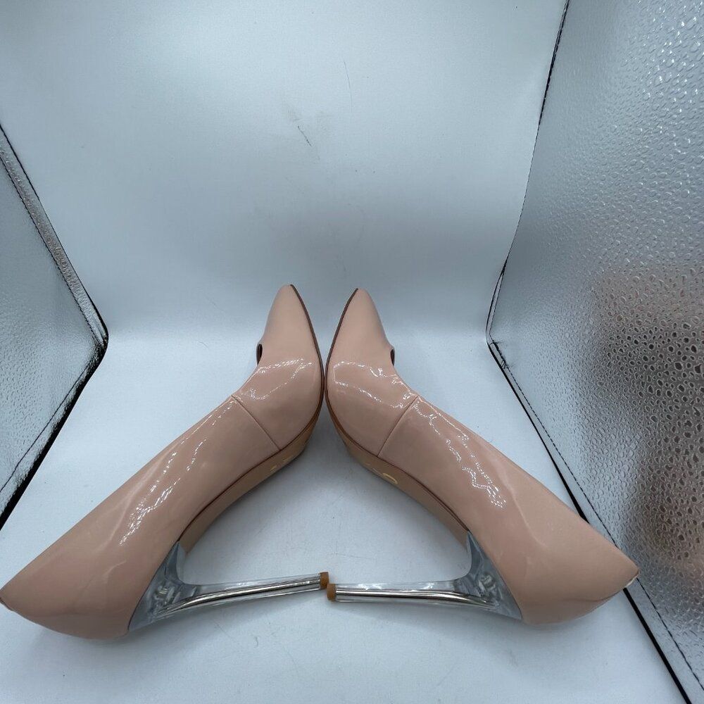 Mix No. 6 Womens Patent Leather Pointed Toe Clear Stiletto High Heels Pink 7.5